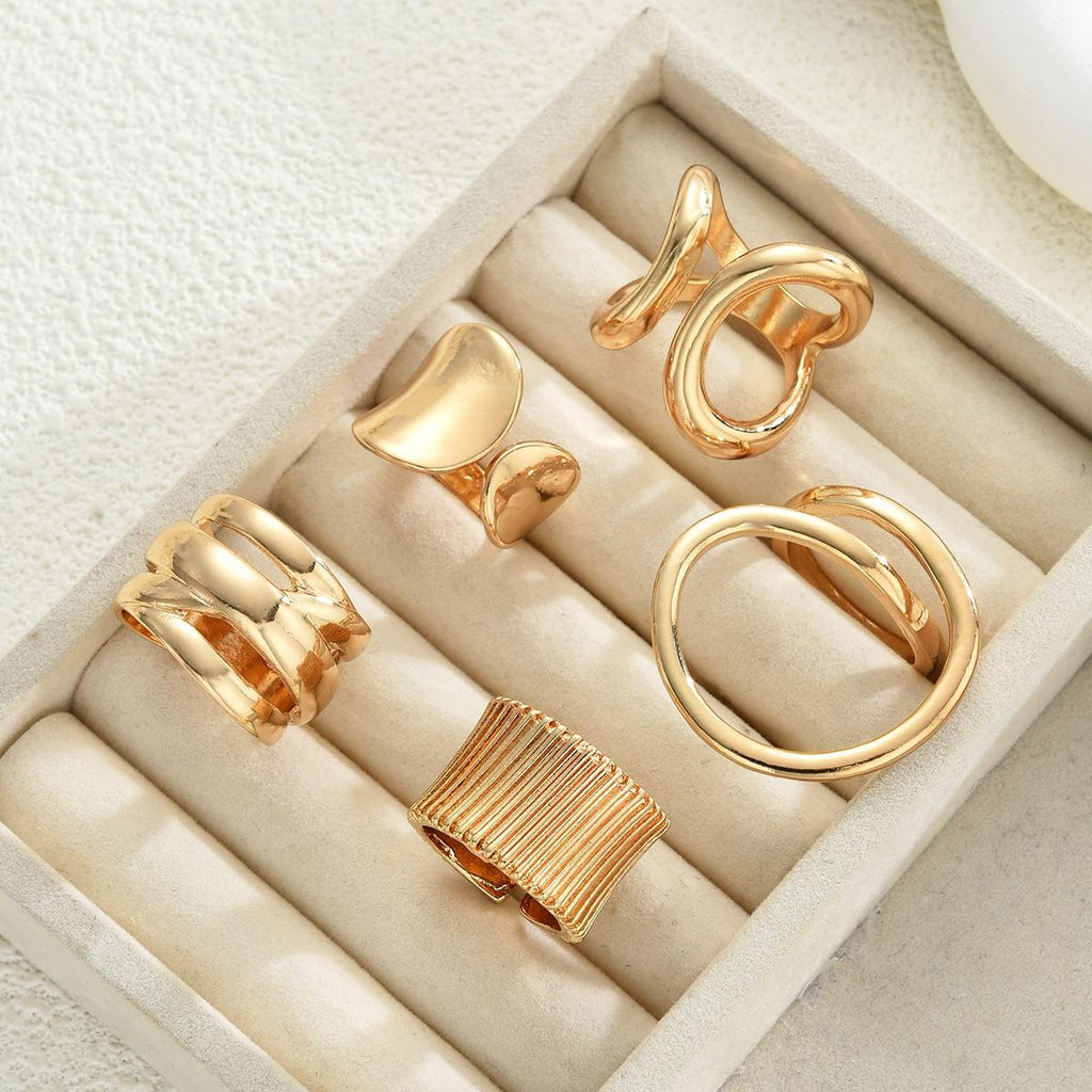 Damen Ring-Set mit einzigartigen Designs und geschwungenen Formen Shop Nory