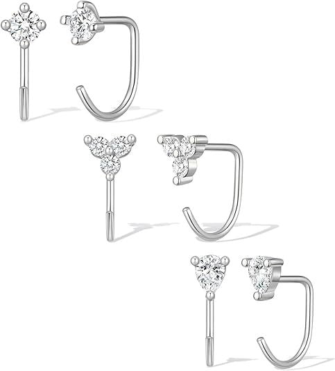Damen Ohrstecker-Set mit Herz-, Schleifen- und Kristallanhängern Shop Nory