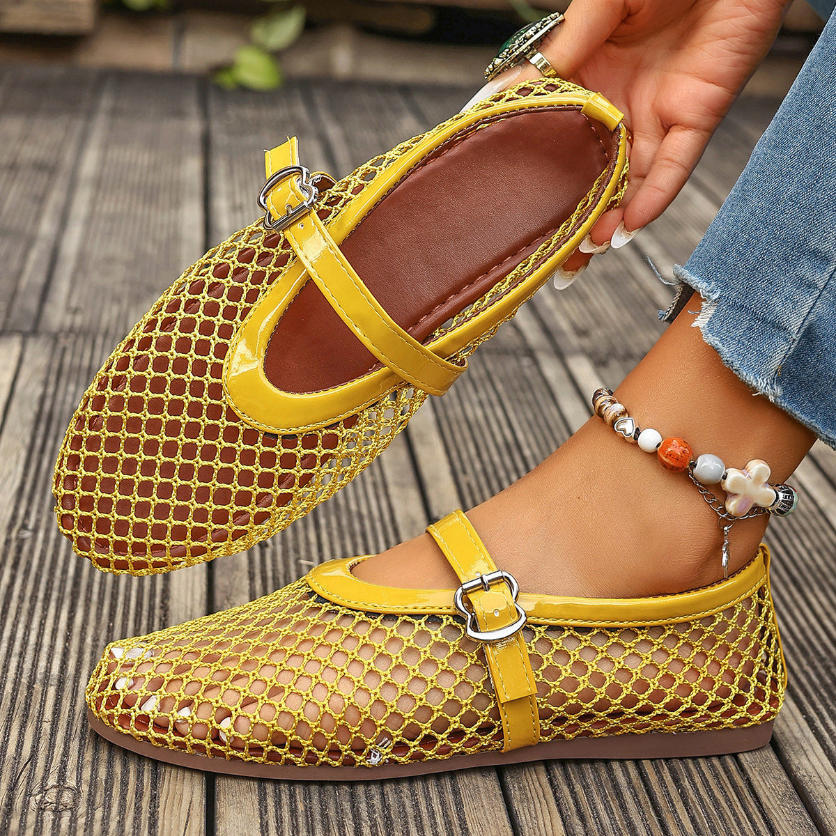 Damen Netzschuhe mit elegantem Riemen