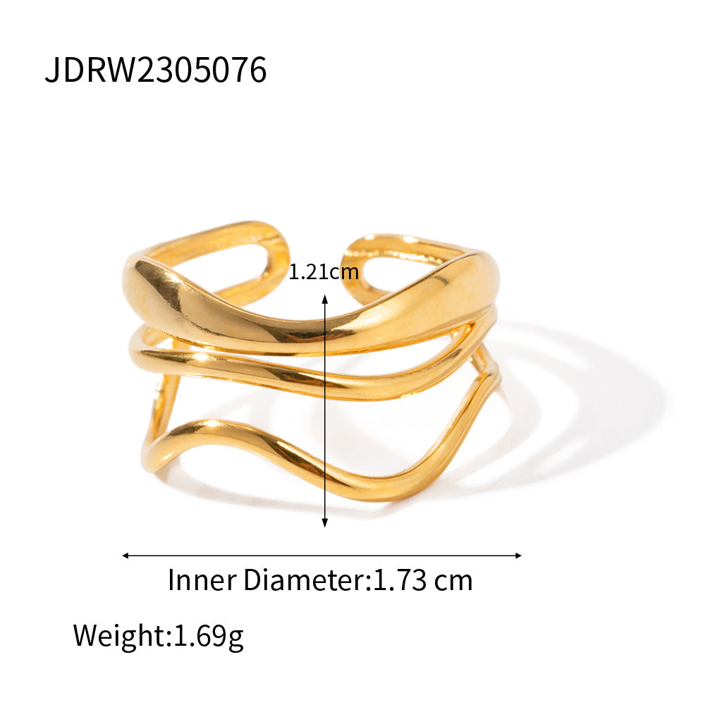 Damen Offenes Wellenarmband aus hochwertigem Edelstahl Shop Nory