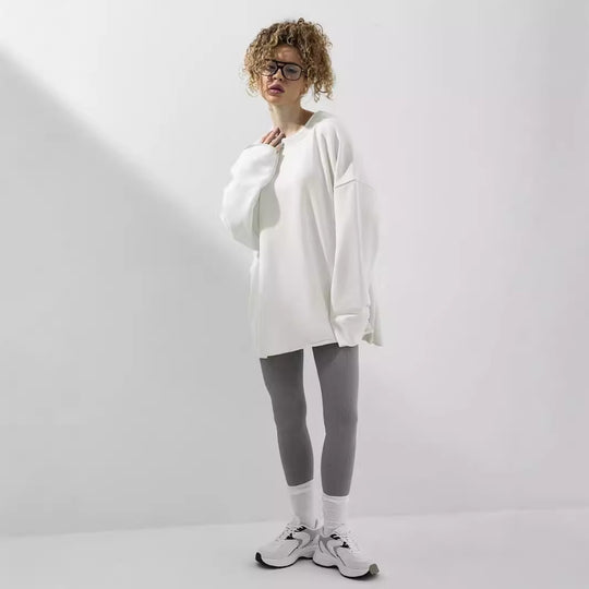 Damen weites Sweatshirt mit Rundhalsausschnitt und verlängertem Oversize-Schnitt Shop Nory
