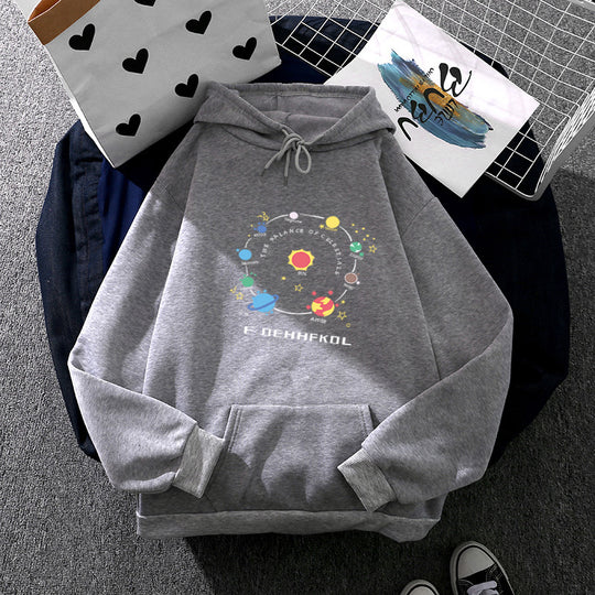 Damen nan Kapuzenpullover im Astronomie‑Print mit Kängurutasche und verstellbarem Kordelzug Shop Nory