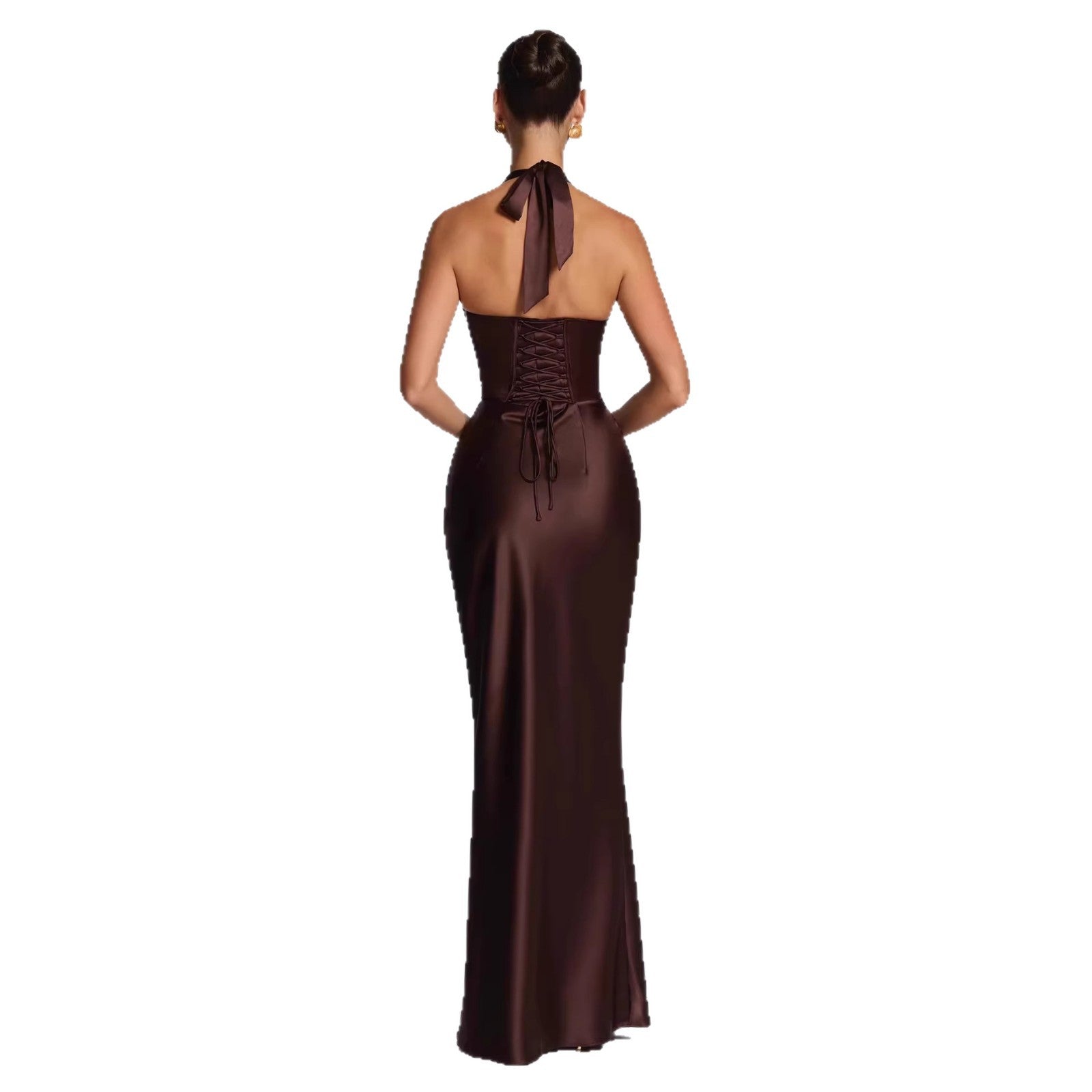 Damen Elegantes langes Abendkleid mit tiefem V-Ausschnitt Shopnory