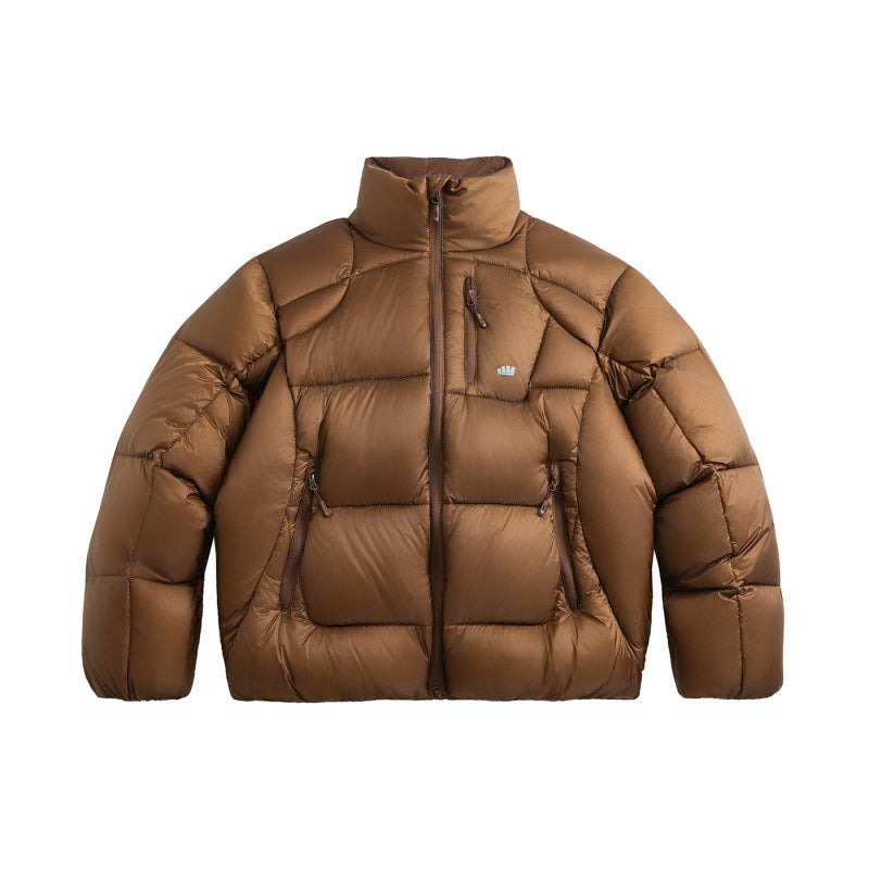 Unisex Kurz geschnittene gesteppte Daunenoptik-Jacke mit Stehkragen und Reißverschlusstaschen Shop Nory
