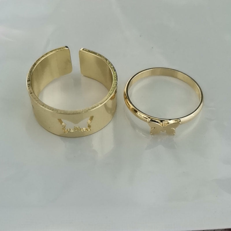 Damen Ring-Set mit zarte Schmetterlingsmotiven und elegantem Design Shop Nory