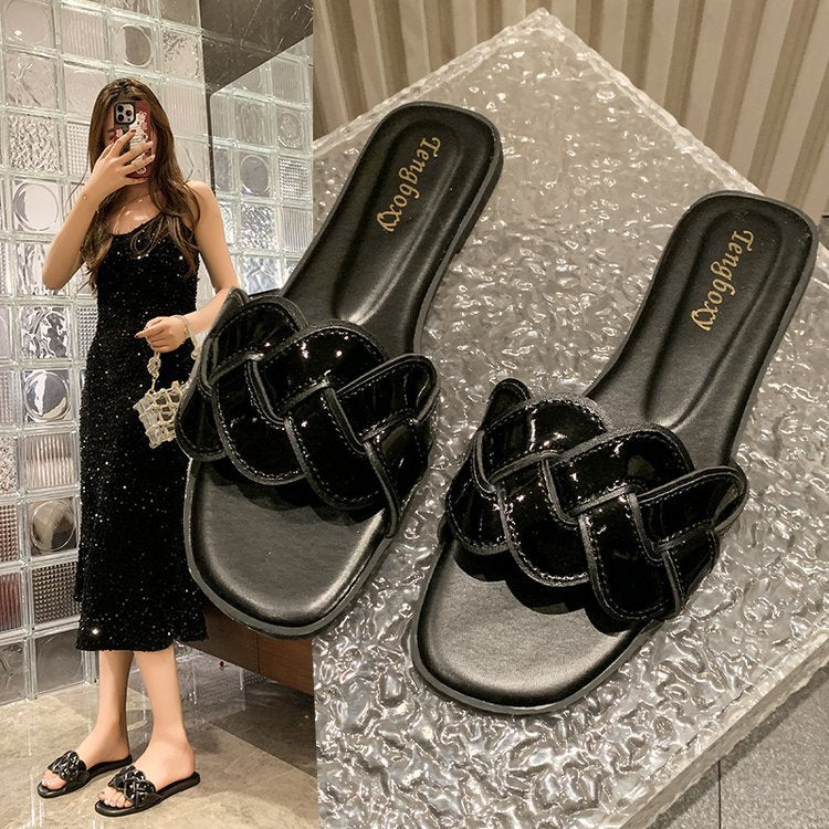 Damen trendige Riemensandalen mit geflochtenem Design und komfortablem Fußbett