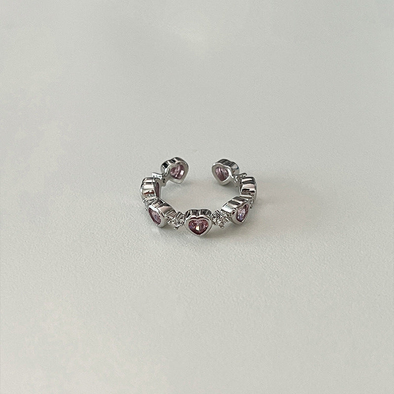 Damen Offener Ring mit elegantem Doppelreihen-Design und funkelnden Zirkonia Shop Nory