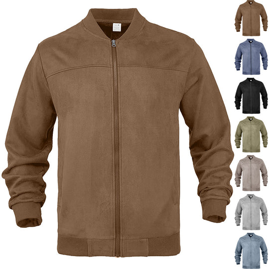 Herren Velours-Trainingsjacke mit Reißverschluss und Stehkragen Shop Nory