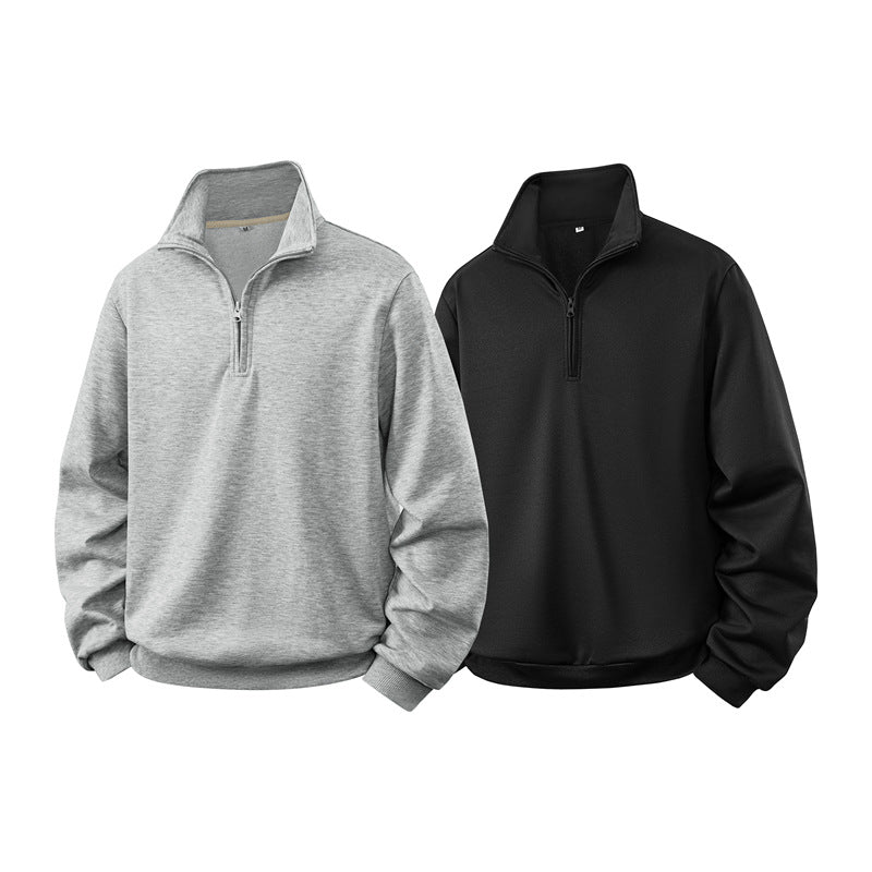 Herren Halbzip-Sweatshirt mit Stehkragen und Rippbündchen Shop Nory