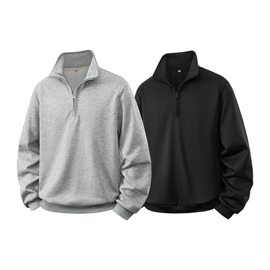 Herren Halbzip-Sweatshirt mit Stehkragen und Rippbündchen Shop Nory