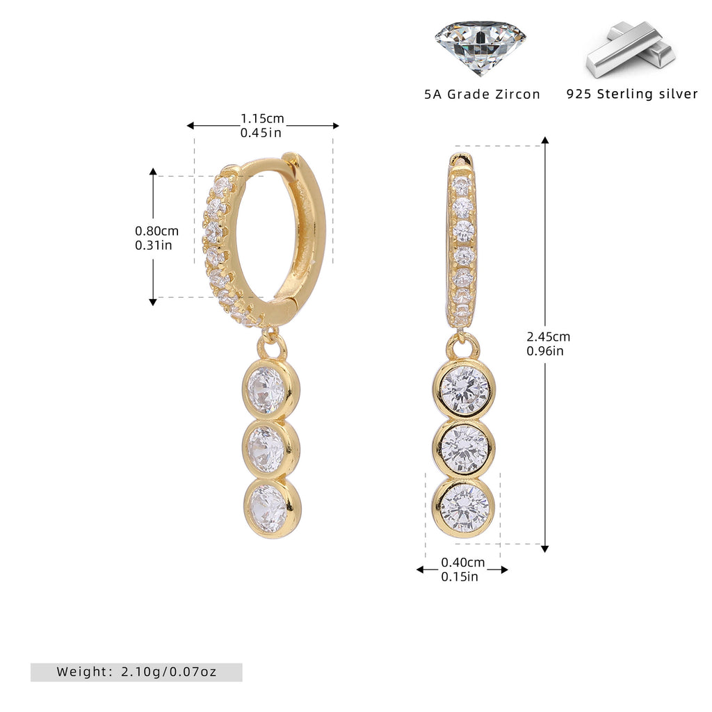 Damen Ohrhänger mit funkelnden Zirkonia und hochwertigem 925er Sterling Silber Shop Nory