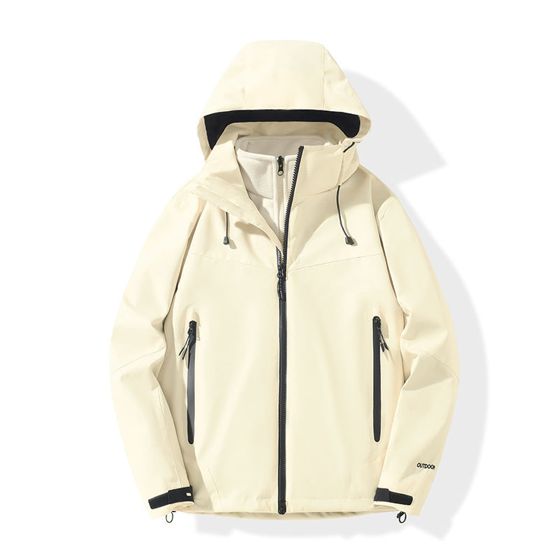 Herren Softshell-Hybridjacke mit Kapuze, getapten Reißverschlüssen und verstellbarem Saum Shop Nory