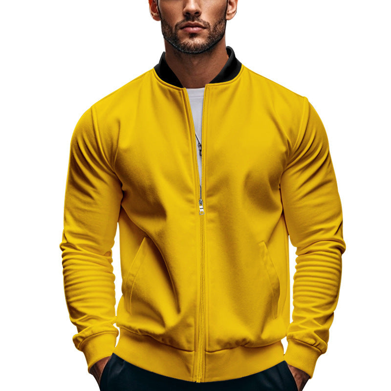 Herren nan sportive Bomberjacke aus Baumwollmischgewebe mit durchgehendem Reißverschluss und Stehkragen Shop Nory