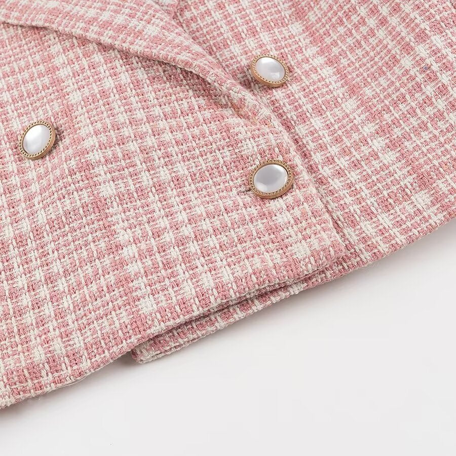 Damen Kurzblazer im Bouclé‑Tweed mit Reverskragen und Zierknöpfen Shop Nory