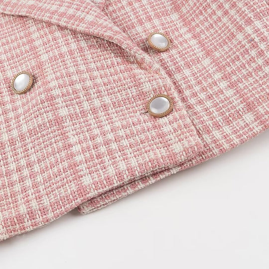 Damen Kurzblazer im Bouclé‑Tweed mit Reverskragen und Zierknöpfen Shop Nory