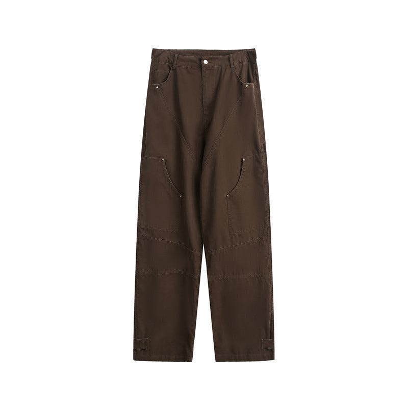 Damen Weite High‑Waist Cargo‑Hose mit Multifunktionstaschen und verstellbarem Saum Shop Nory