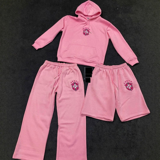 Damen weite Jogginghose mit elastischem Bund, Tunnelzug und gesticktem Emblem Shop Nory