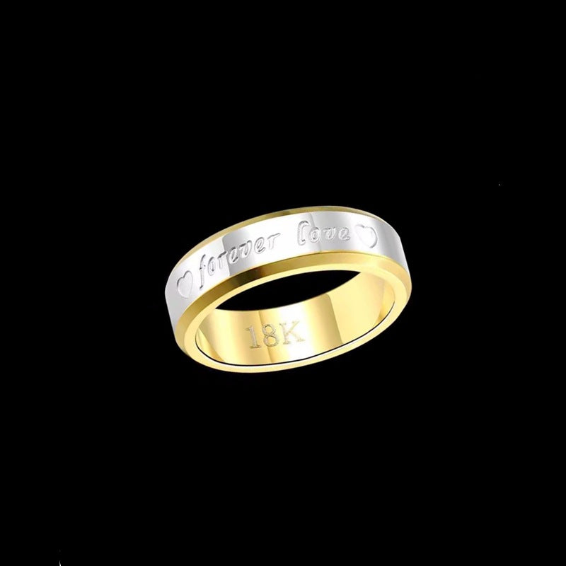 Herren Ring mit eingraviertem Liebesschriftzug und edler zweifarbiger Oberfläche Shop Nory