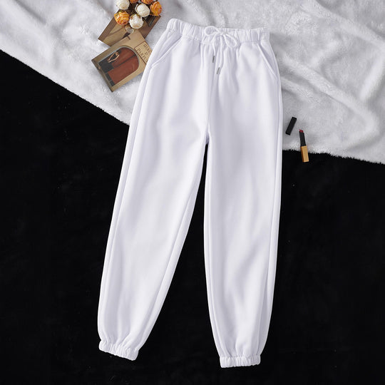 Damen nan hochgeschnittene Jogginghose aus weicher Fleece Baumwollmischung mit elastischem Bund Kordelzug und Eingrifftaschen Shop Nory