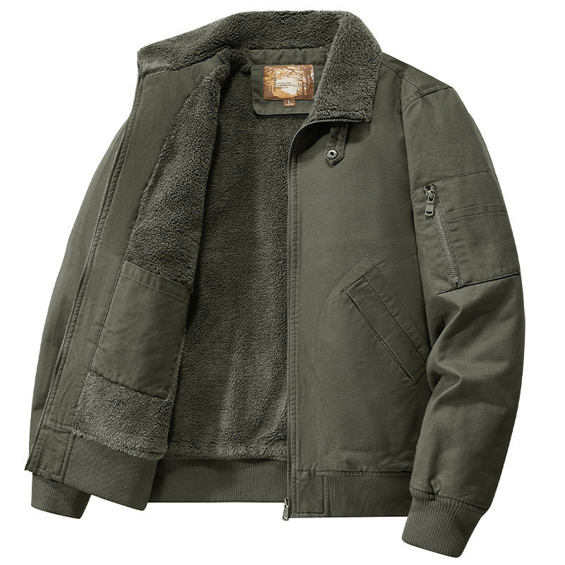Herren Teddygefütterte Pilot-Bomberjacke mit Sherpa-Innenfutter und Ärmeltasche Shop Nory