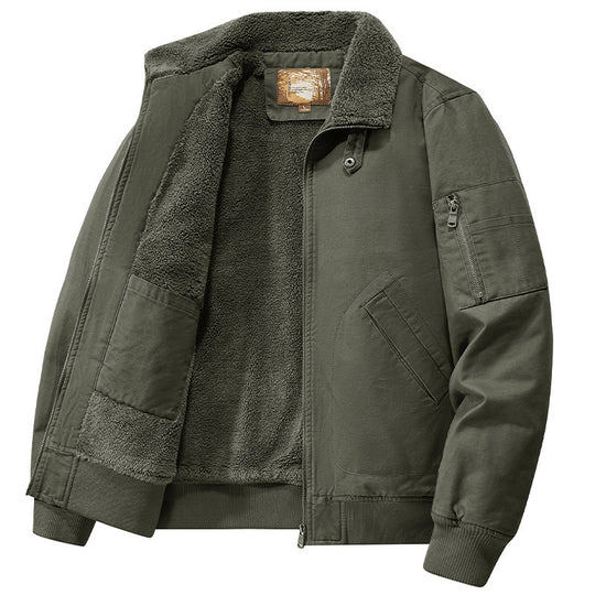 Herren Teddygefütterte Pilot-Bomberjacke mit Sherpa-Innenfutter und Ärmeltasche Shop Nory