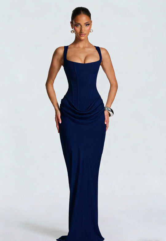 Damen elegantes Abendkleid mit raffinierten Drappierungen