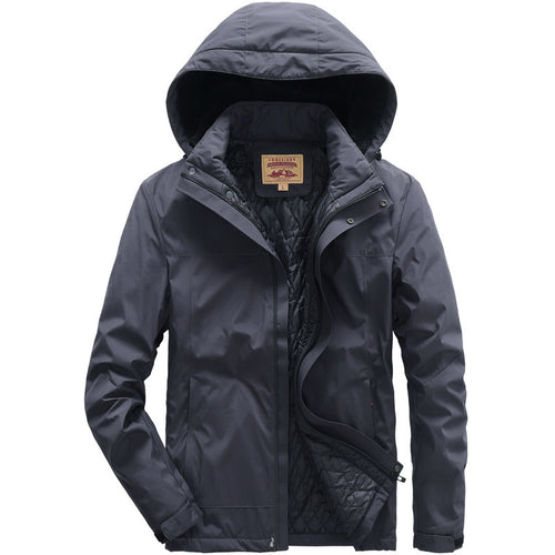 Herren wasserabweisende gesteppte Thermojacke mit verstellbarer Kapuze und winddichter Membran Shop Nory