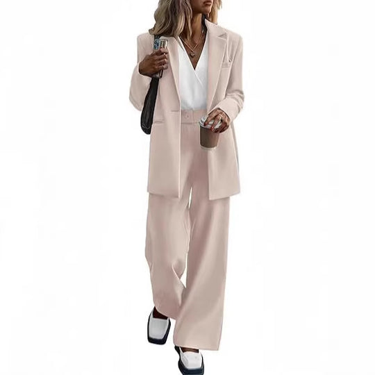 Damen Oversize-Hosenanzug mit Longblazer und weiter Bundfaltenhose Shop Nory