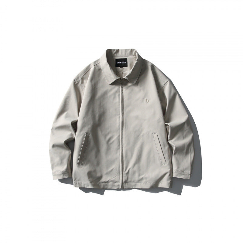 Herren Leichte Boxy-Zipjacke mit Hemdkragen und schrägen Eingrifftaschen Shop Nory