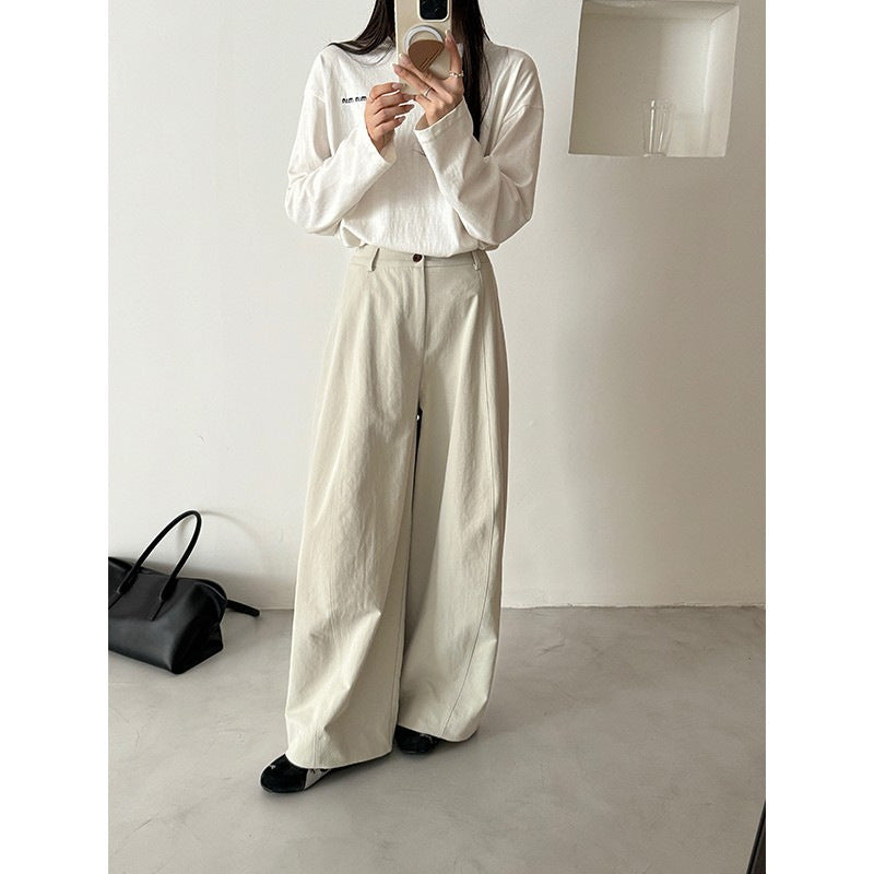 Damen Weite Palazzo-Hose mit fließendem Fall und hoher Taille Shop Nory