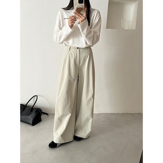 Damen Weite Palazzo-Hose mit fließendem Fall und hoher Taille Shop Nory