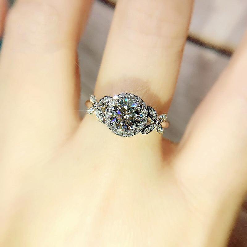Damen verführerischer Solitär-Ring mit funkelndem Zirkonia Shop Nory