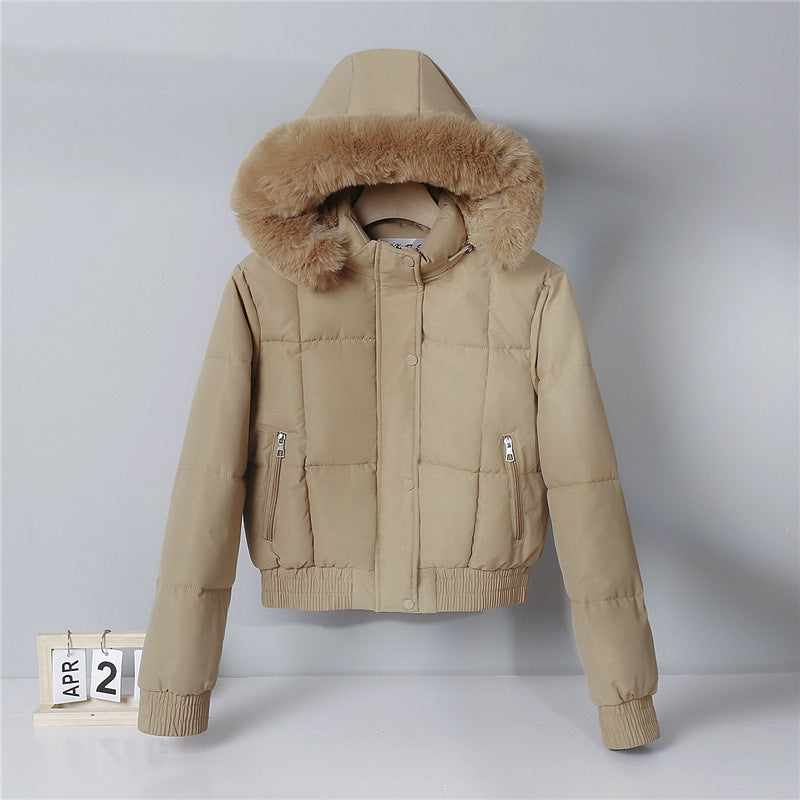 Damen nan gesteppte Bomberjacke mit Kapuze und Kunstfellbesatz Shop Nory