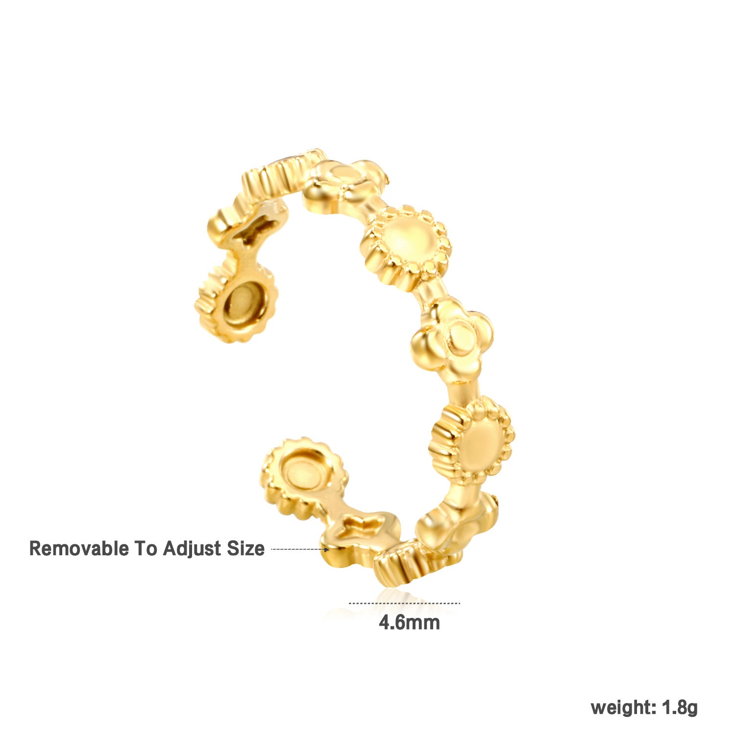 Damen einstellbarer Ring mit kunstvollem Blumenmuster Shop Nory