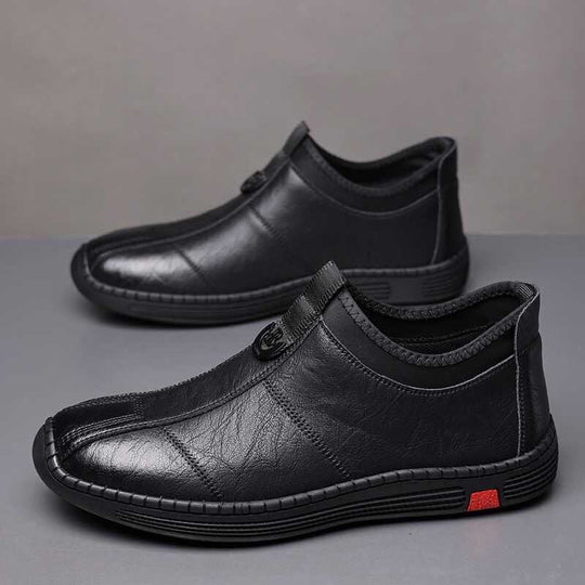 Damen Bequeme Leder Slipper mit elastischem Einstieg Shopnory