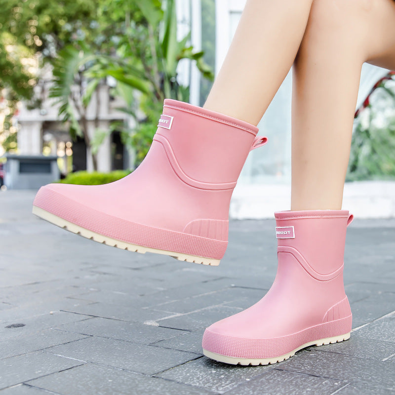 Damen Wasserdichte Kurz-Gummistiefel mit rutschfester Profilsohle und komfortabler Innensohle Shop Nory