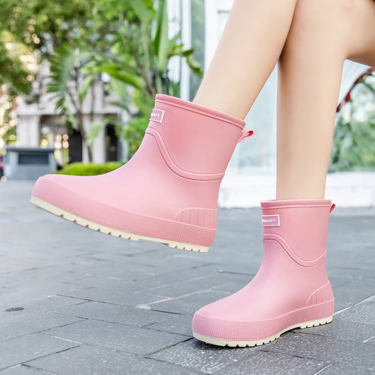 Damen Wasserdichte Kurz-Gummistiefel mit rutschfester Profilsohle und komfortabler Innensohle Shop Nory