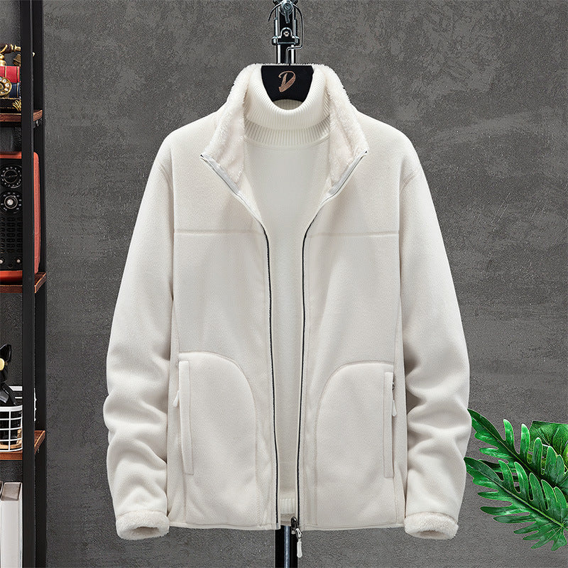 Damen Kuschelige Fleecejacke mit Teddyfutter, Stehkragen und Zwei Reißverschlusstaschen Shop Nory