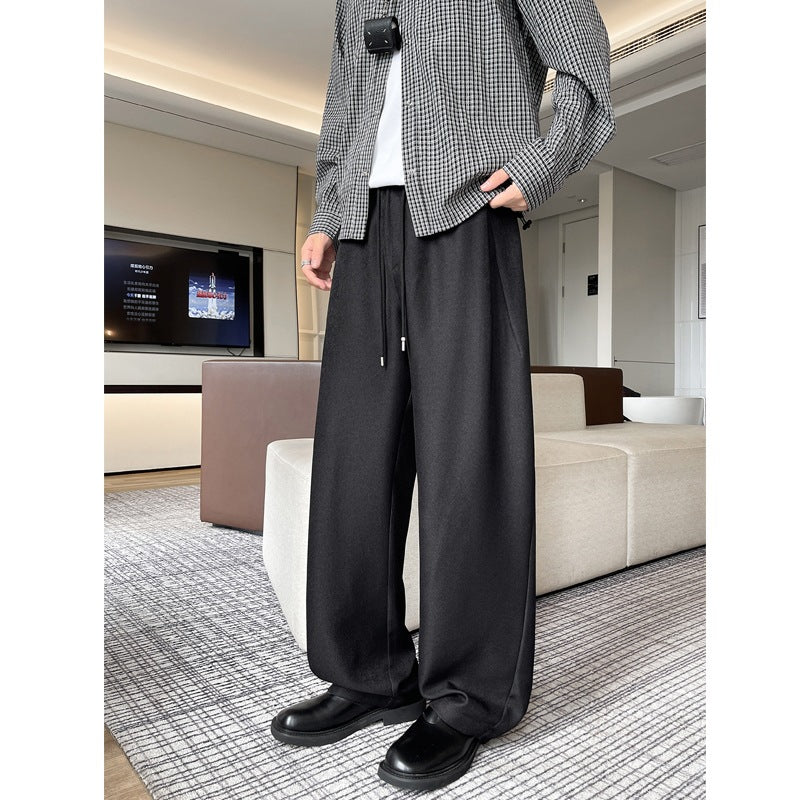 Herren Weite Lounge-Hose mit elastischem Bund, Kordelzug und softem Jersey-Material Shop Nory