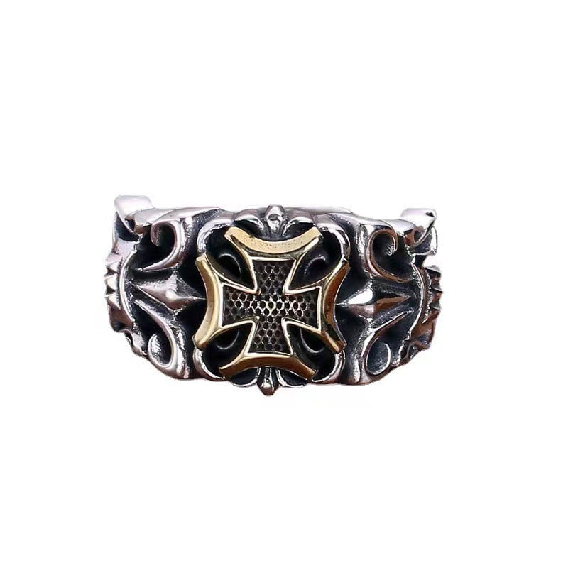 Herrenring mit kunstvollem Kreuzdesign Shop Nory