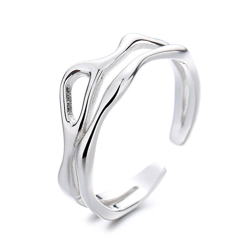 Damen Offener Ring mit einzigartiger Wellenstruktur und elegantem Design Shop Nory