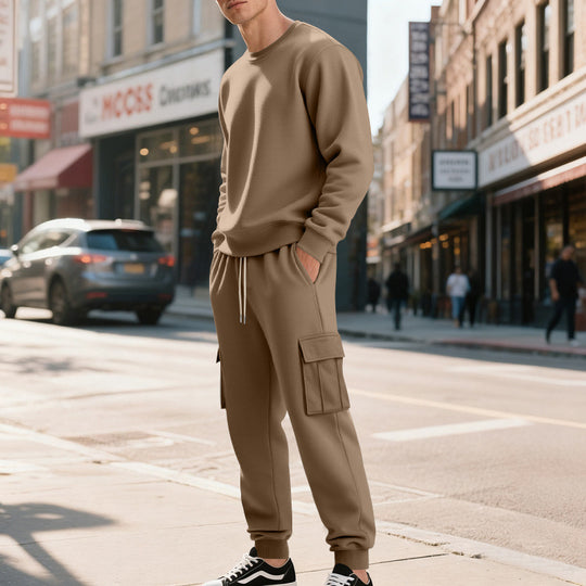 Herren Utility-Cargo-Jogger aus French Terry mit Mehrfachklappen & Tunnelzug Shop Nory