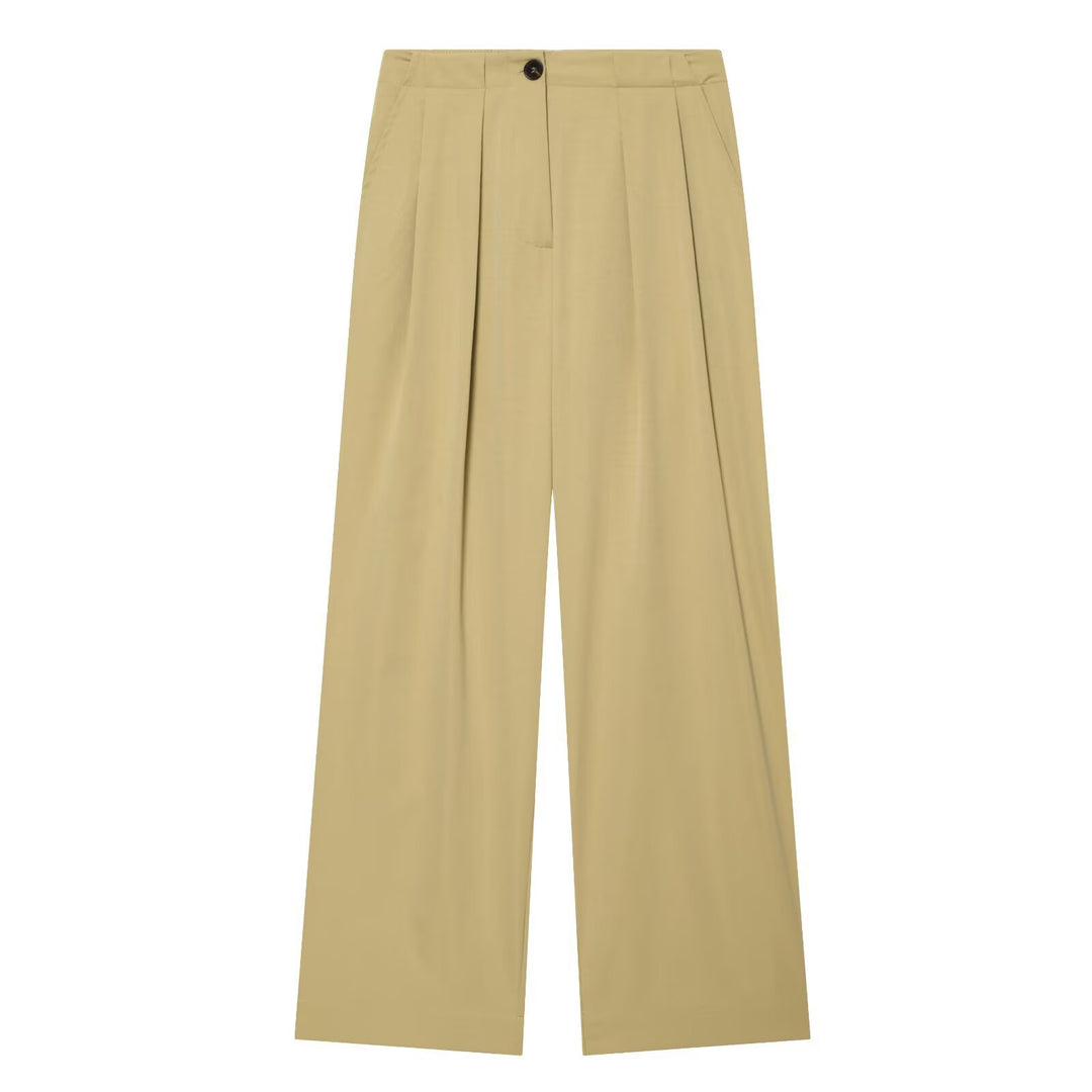 Damen weite hochtaillierte Bundfaltenhose mit weitem Bein Shop Nory