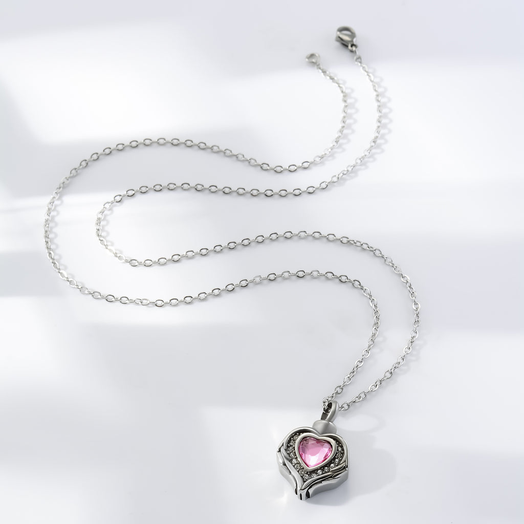 Damen Halskette mit herzförmigem Anhänger und funkelnden Kristallen Shop Nory