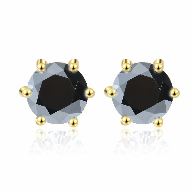 Damen Ohrringe mit funkelnden blauen Kristallen und edlem Goldrahmen Shop Nory
