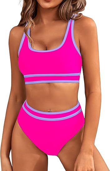 Damen Sportlicher Hochgeschnittener Bikini Shopnory