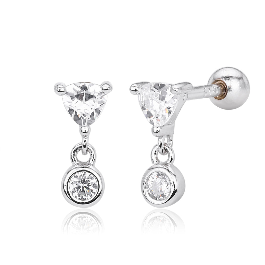 Damen Ohrstecker mit funkelndem Zirkonanhänger und eleganter 925er Sterlingsilber-Fassung Shop Nory