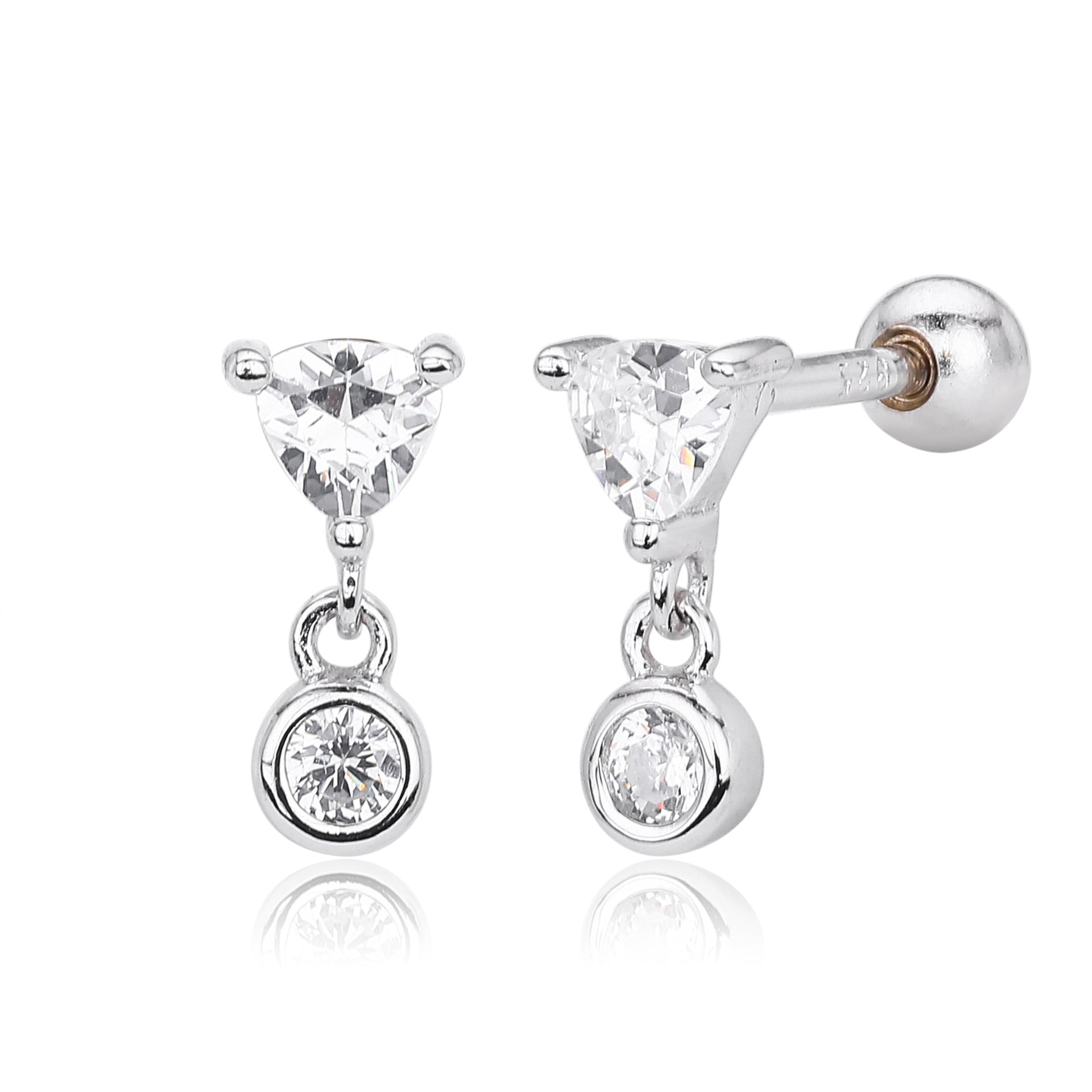 Damen Ohrstecker mit funkelndem Zirkonanhänger und eleganter 925er Sterlingsilber-Fassung Shop Nory