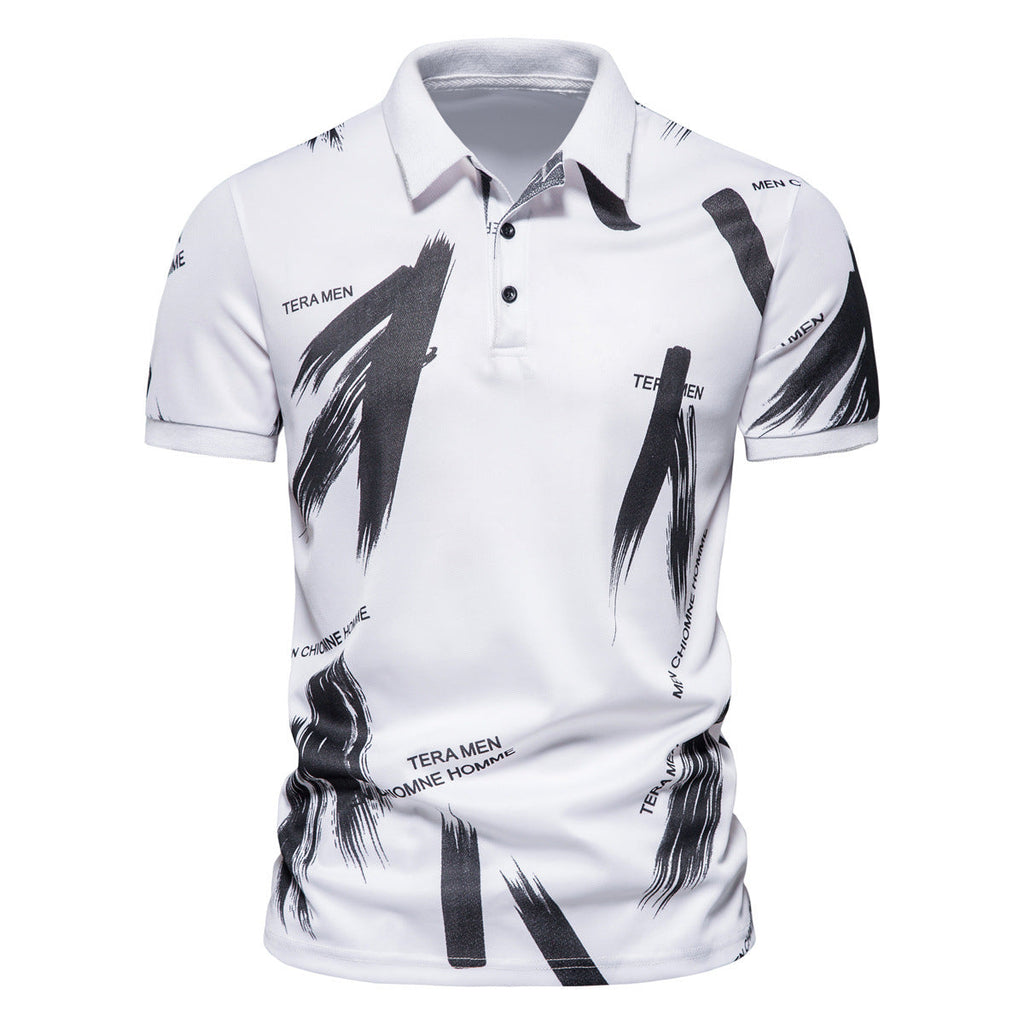 Herren Polo-Shirt mit modernem Grafikdesign und atmungsaktiver Baumwollmischung Shopnory