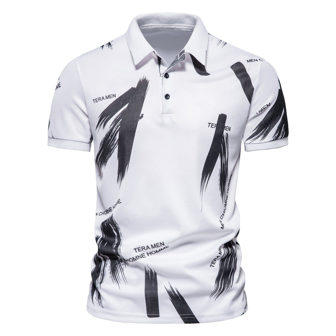 Herren Polo-Shirt mit modernem Grafikdesign und atmungsaktiver Baumwollmischung Shopnory